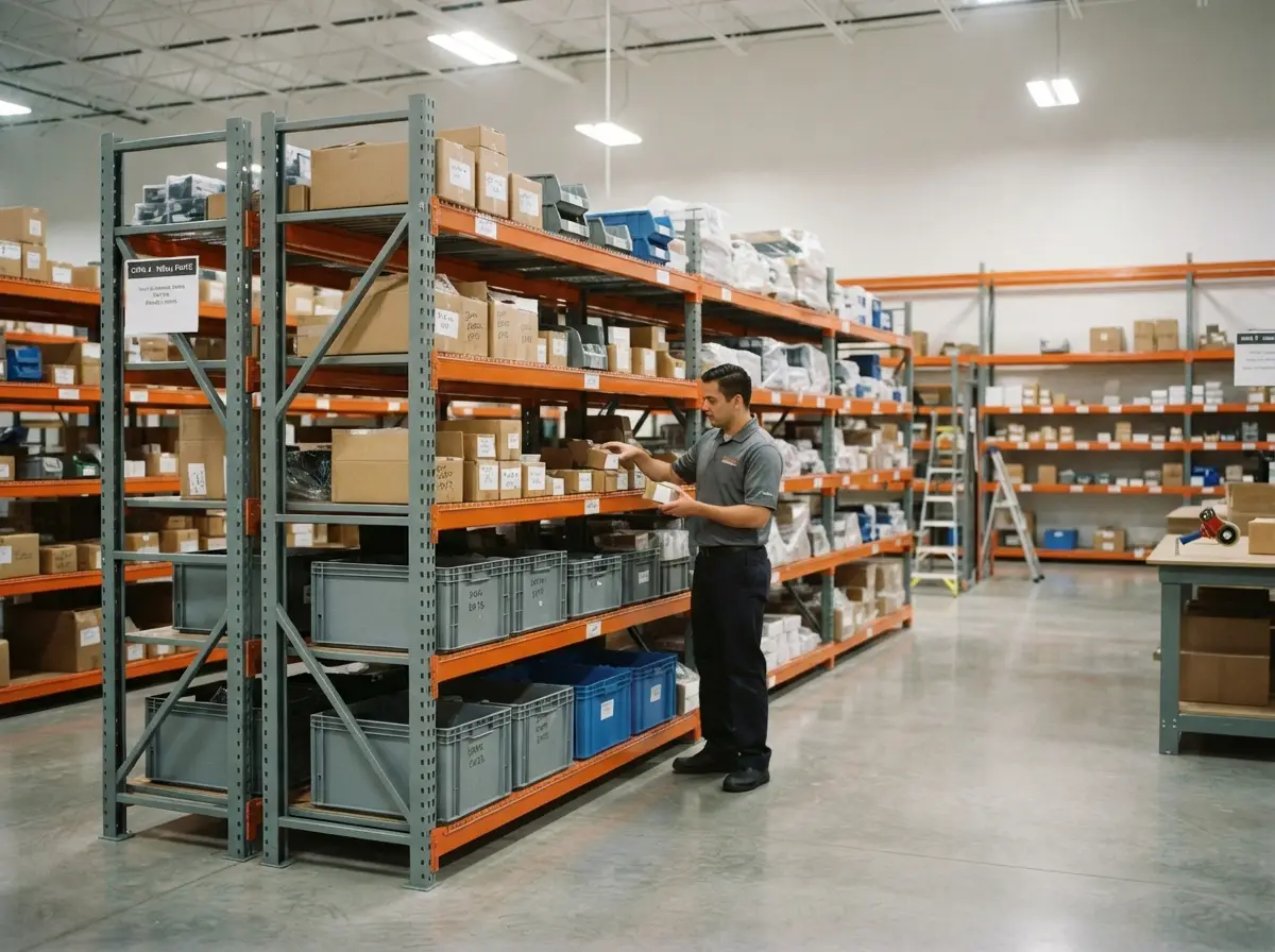 Medium-duty racking in a commercial storage environment