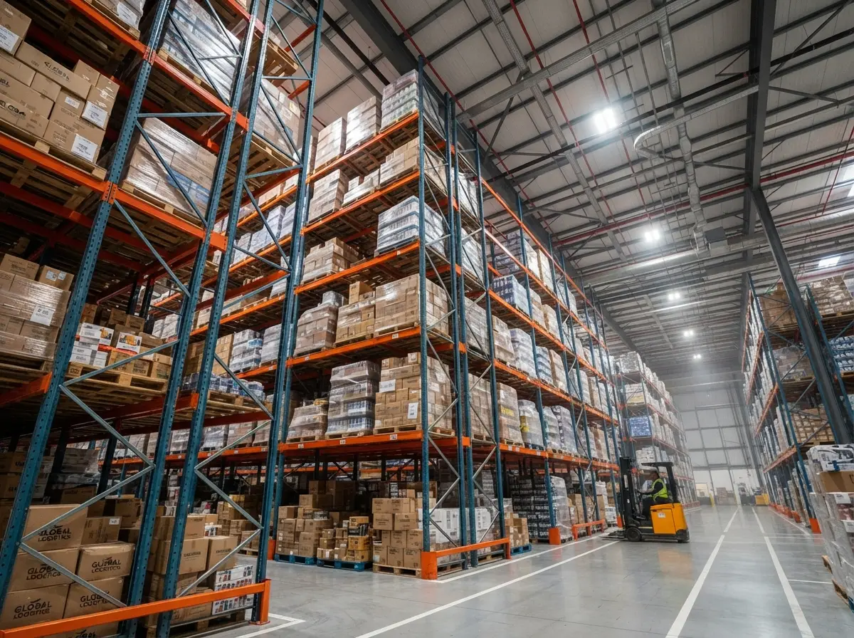 Pallet racking system maximizing vertical warehouse space