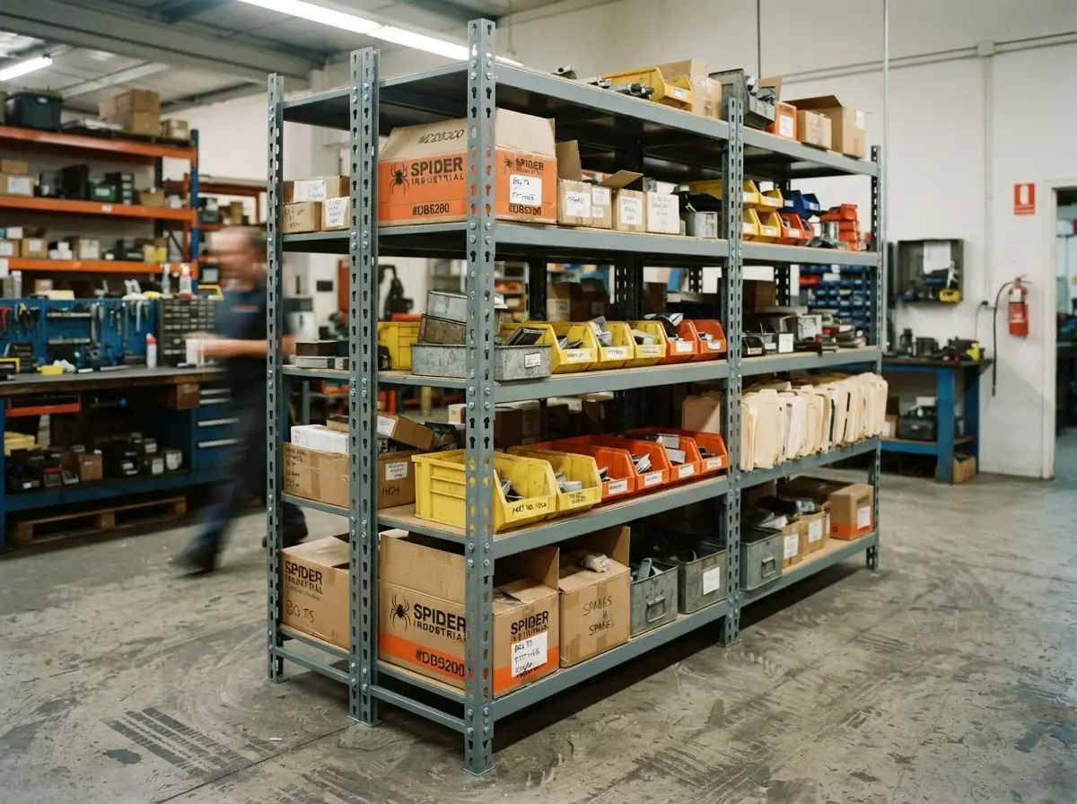 Slotted angle shelving in a versatile storage environment