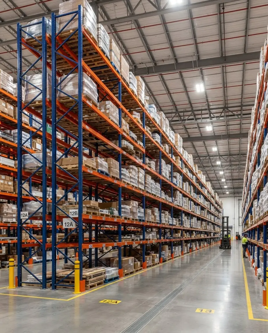 Heavy-duty warehouse racking installation